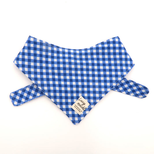 Navy Mini Gingham - Pet Tie Bandana