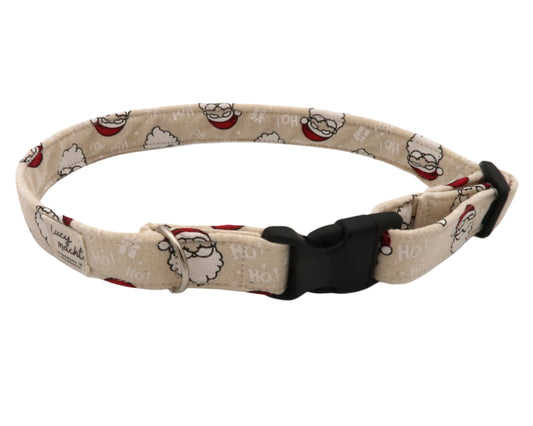 Christmas Santa Heads - Adjustable Dog Collar