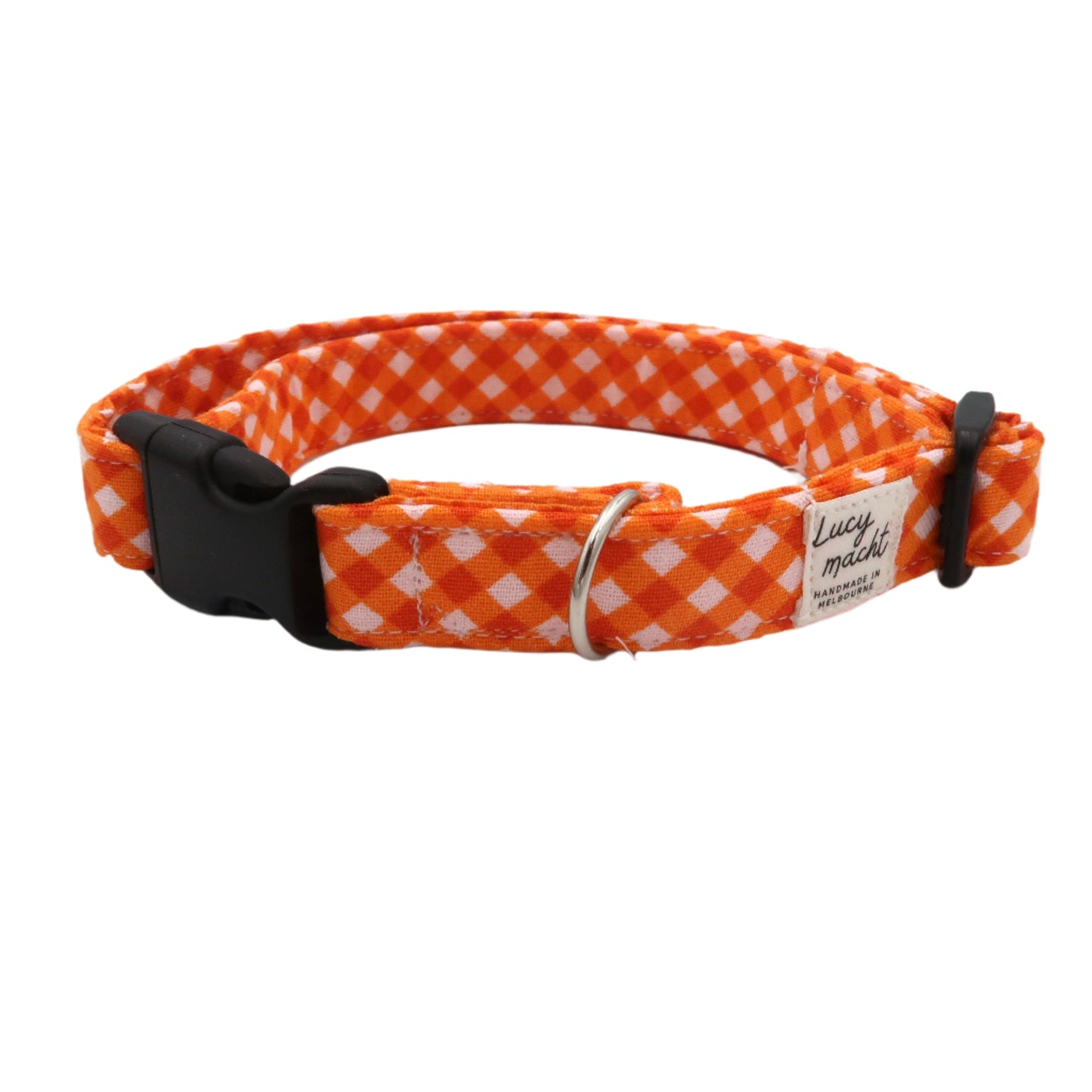 Mandarin Mini Gingham - Adjustable Dog Collar