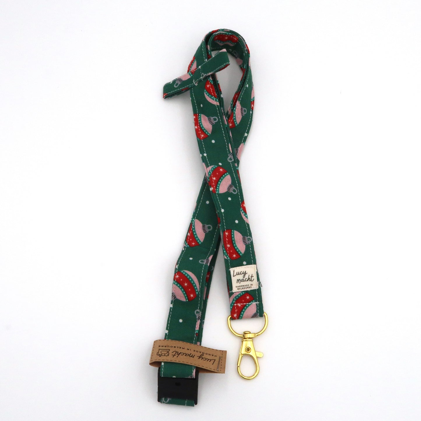 Christmas Baubles Green - Luxe Lanyard