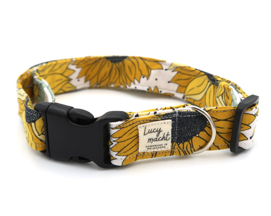 Sunflowers and Spots - Adjustable Dog Collar