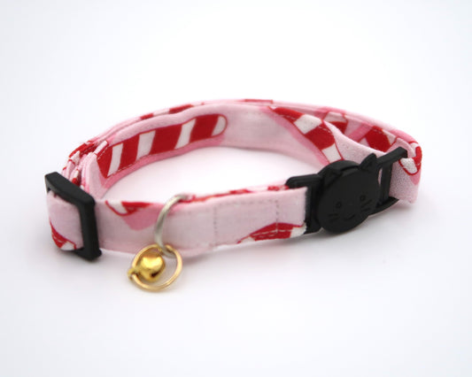 Christmas Candy Canes - Adjustable Cat Collar