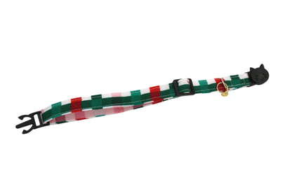 Christmas Basket Weave - Adjustable Cat Collar