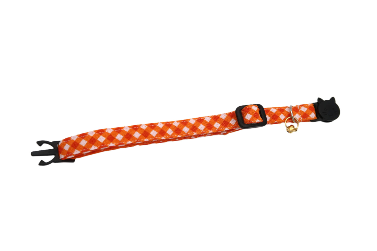 Mandarin Mini Gingham - Adjustable Cat Collar