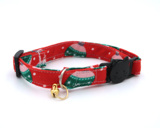 Christmas Baubles Red - Adjustable Cat Collar