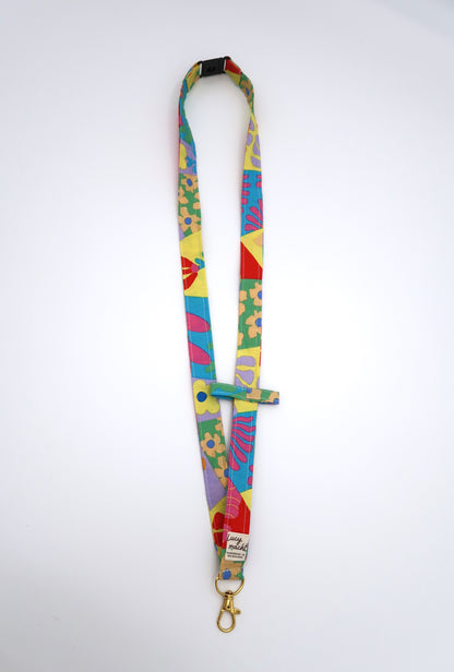Neon Flowers - Luxe Lanyard