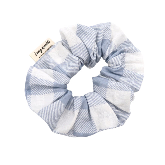 Blue Large Check - Scrunchie