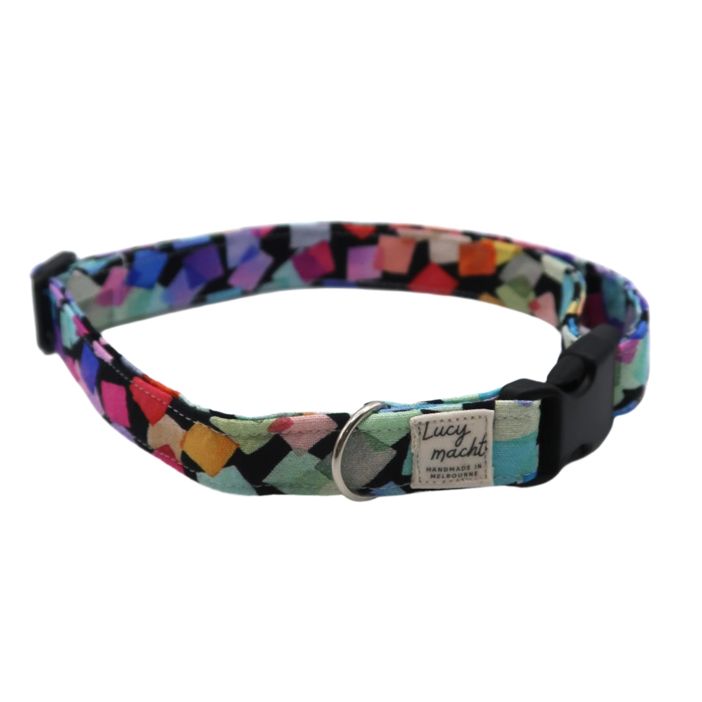 Black Squarefetti - Adjustable Dog Collar