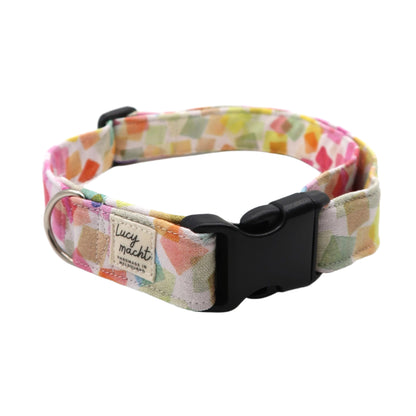 White Squarefetti - Adjustable Dog Collar