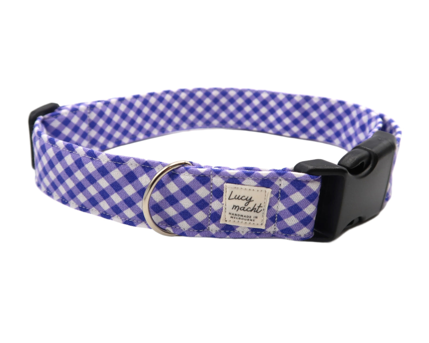 Grape Mini Gingham - Adjustable Dog Collar