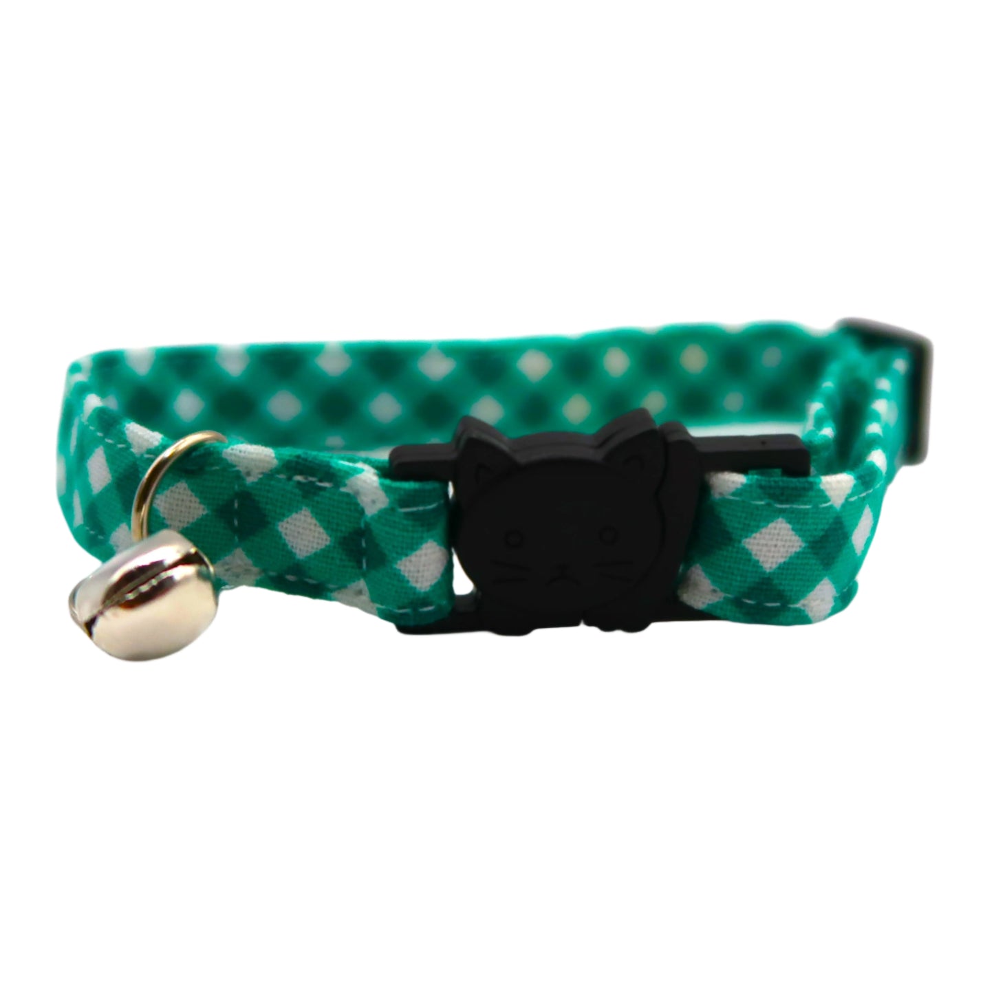 Mint Mini Gingham - Adjustable Cat Collar