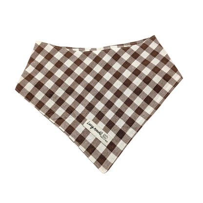 Brown Gingham - Pet Tie Bandana