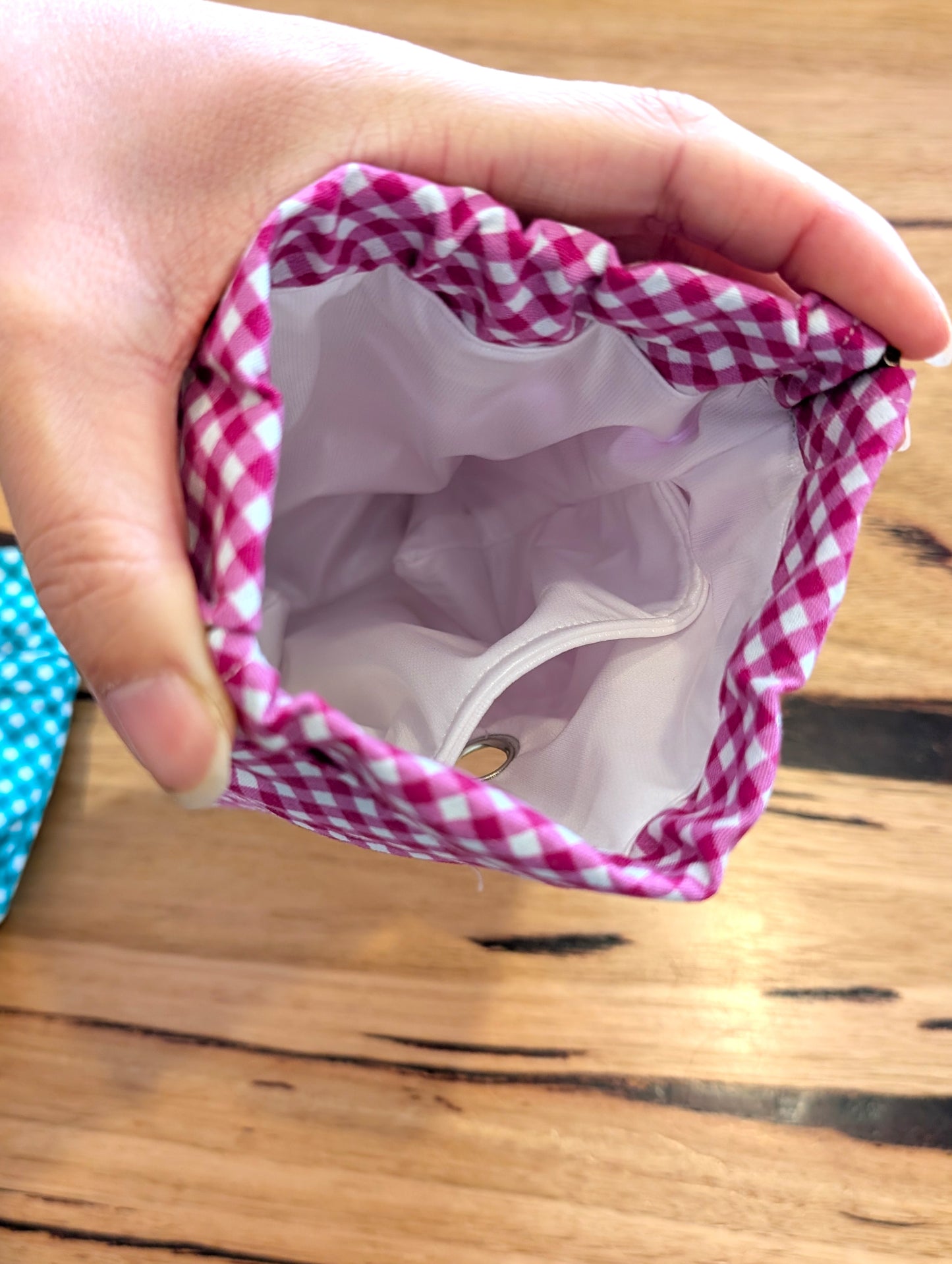 Mint Mini Gingham - Leckerli-Trainingstasche für Hunde