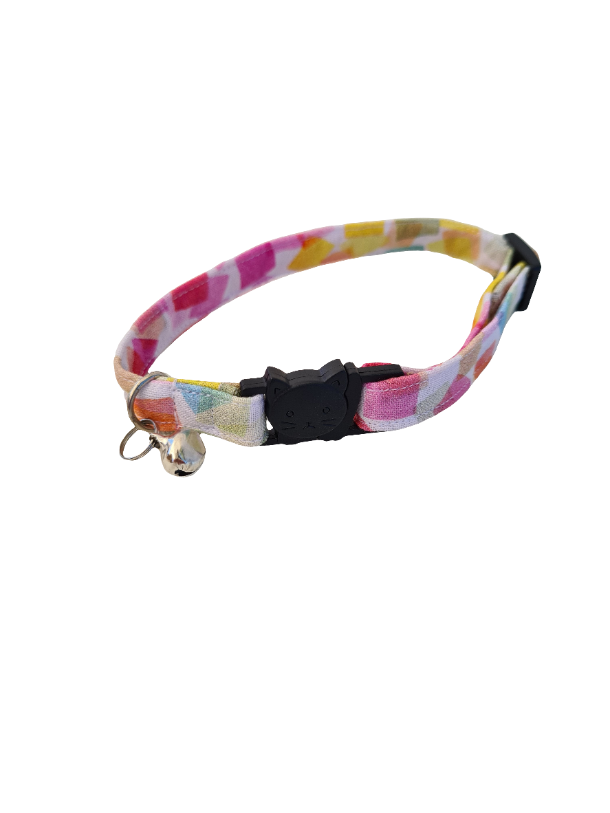 White Squarefetti - Adjustable Cat Collar