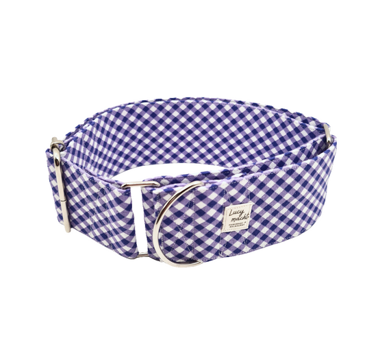 Grape Mini Gingham - Martingale Dog Collar