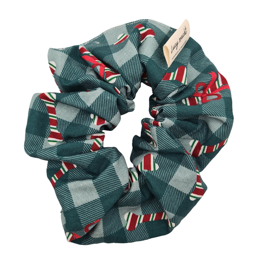 Christmas Plaid & Bones - Scrunchie