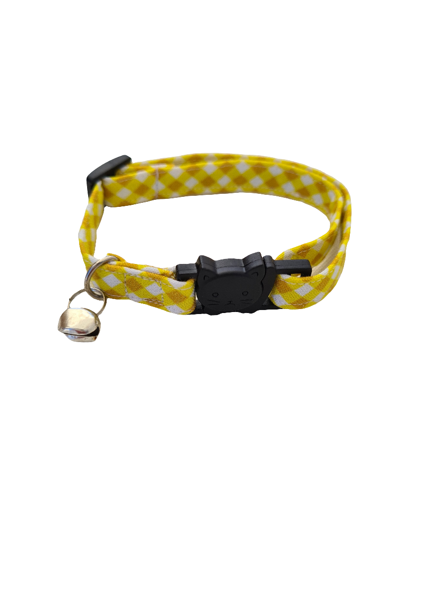 Sunshine Mini Gingham - Adjustable Cat Collar