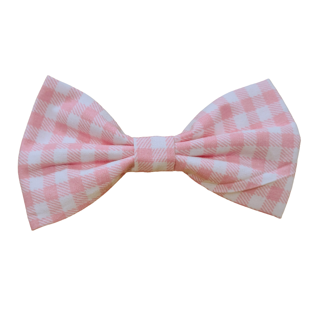 Pink Pastel Gingham - Pet Bow Tie