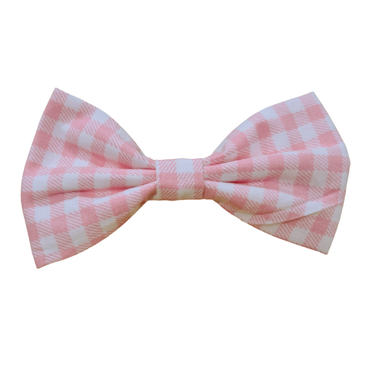 Pink Pastel Gingham - Pet Bow Tie