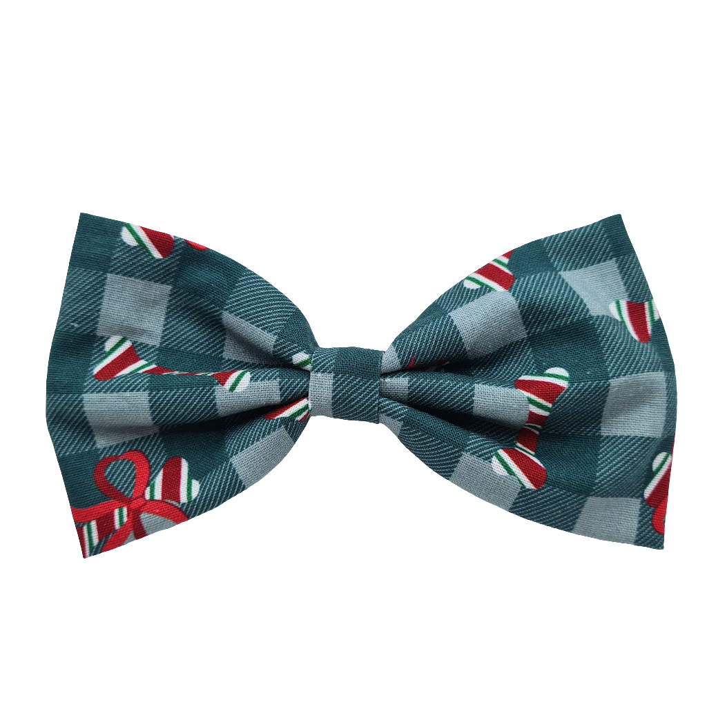 Christmas Plaid & Bones - Pet Bow Tie