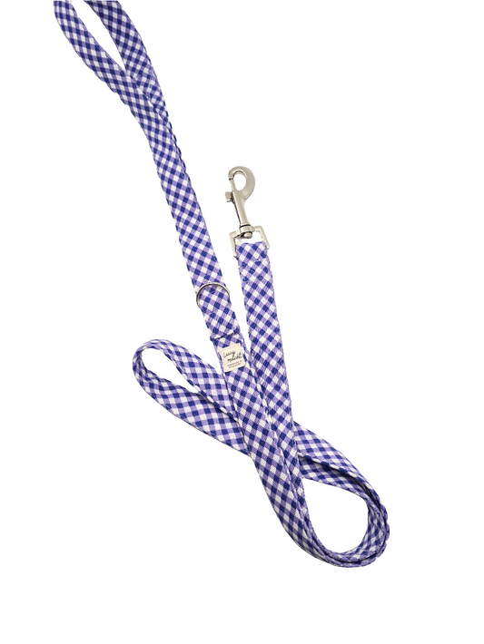Grape Mini Gingham - Dog Lead