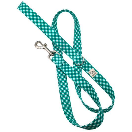 Mint Mini Gingham - Dog Lead