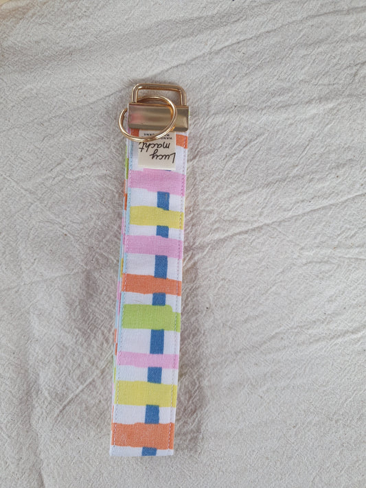 Pastel Check - Key Wristlet