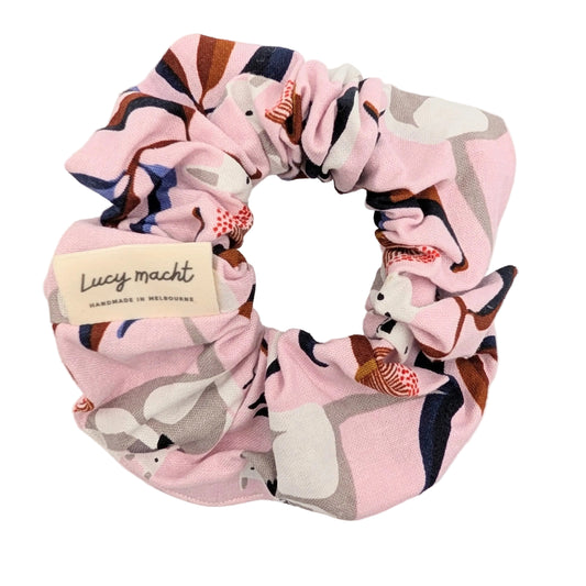 Pink Kangaroo - Scrunchie