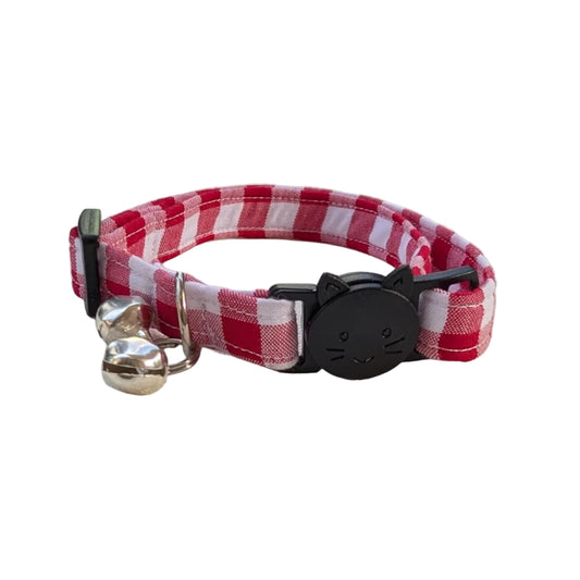 Classic Red Gingham - Adjustable Cat Collar